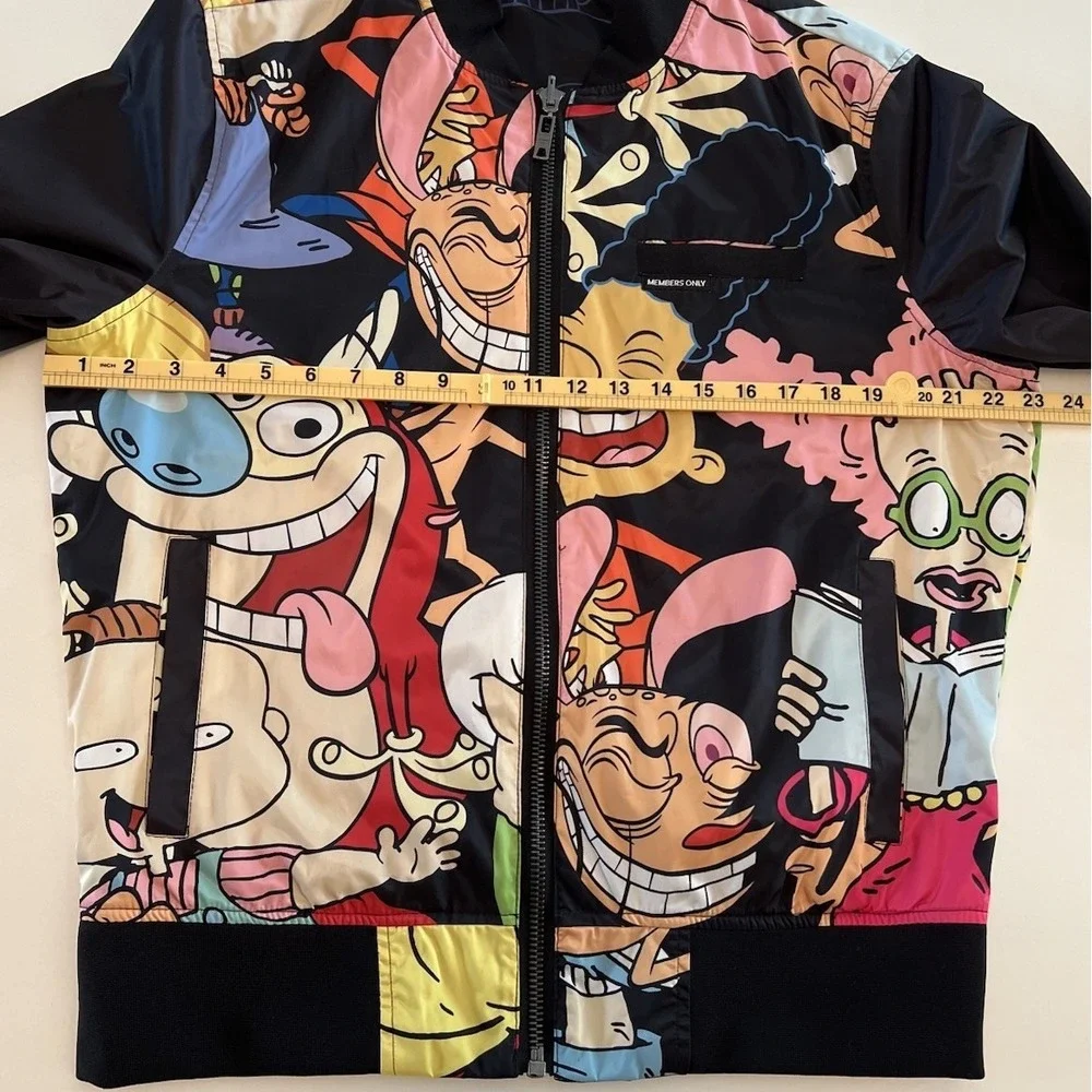 Members Only x Nickelodeon Reversible Bomber Jacket M Rugrats Hey Arnold 1990s